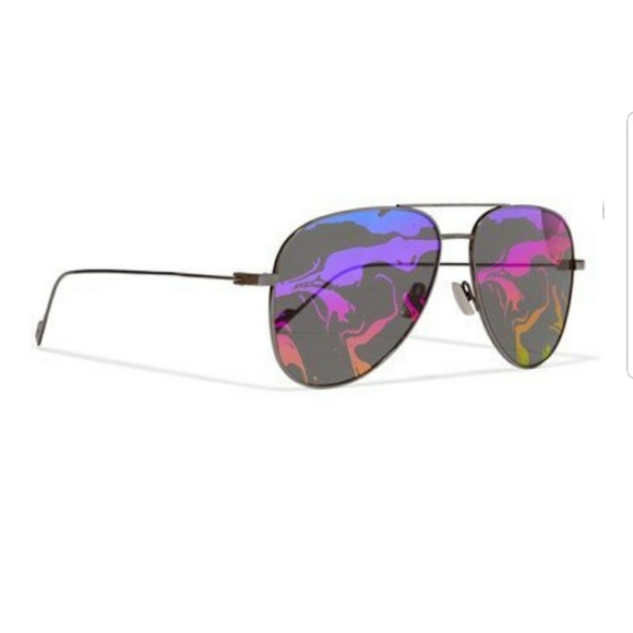 Saint Laurent Mirrored Titanium Sunglasses - Picture 2 of 6